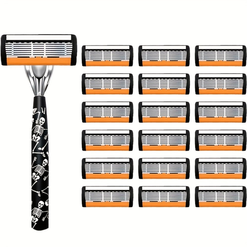 Safety Razor for Men 7-Layer Progressive Blades – Non-Slip Stainless Steel Handle Classic Double Edge Razor for Beard & Musta