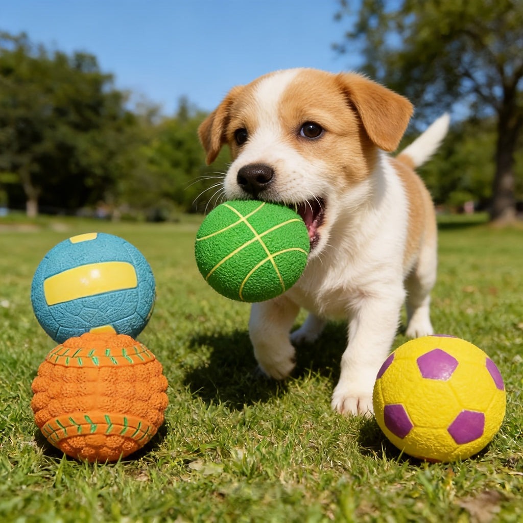 Dog Toy 4-Pack 2.8-Inch Latex Squeaky Sport Balls in Vibrant Colors for Puppies and Small Dogs — image 10