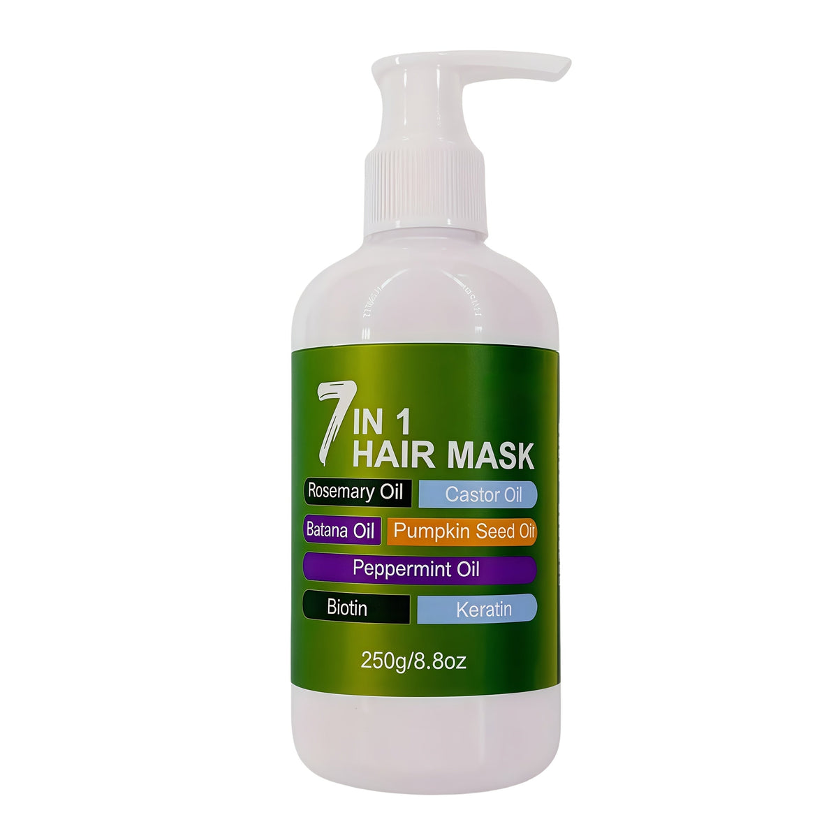 250g 7-in-1 Hair Mask in White Pump Bottle with Rosemary, Batana, Castor and Peppermint Oils — image 10