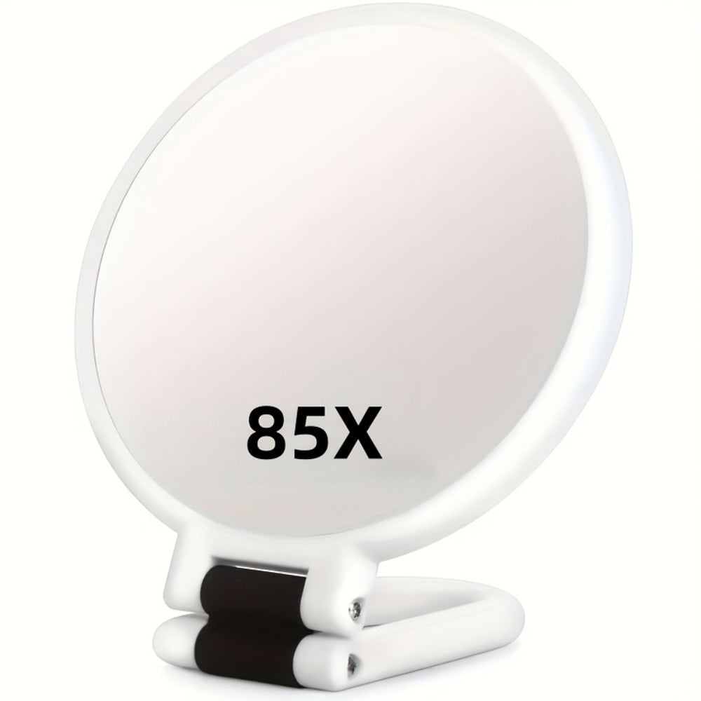Handheld Magnifying Mirror 85X High Magnification for Makeup – 360° Adjustable Handle, Dual Sided 1X 80X, Colorful Border Com
