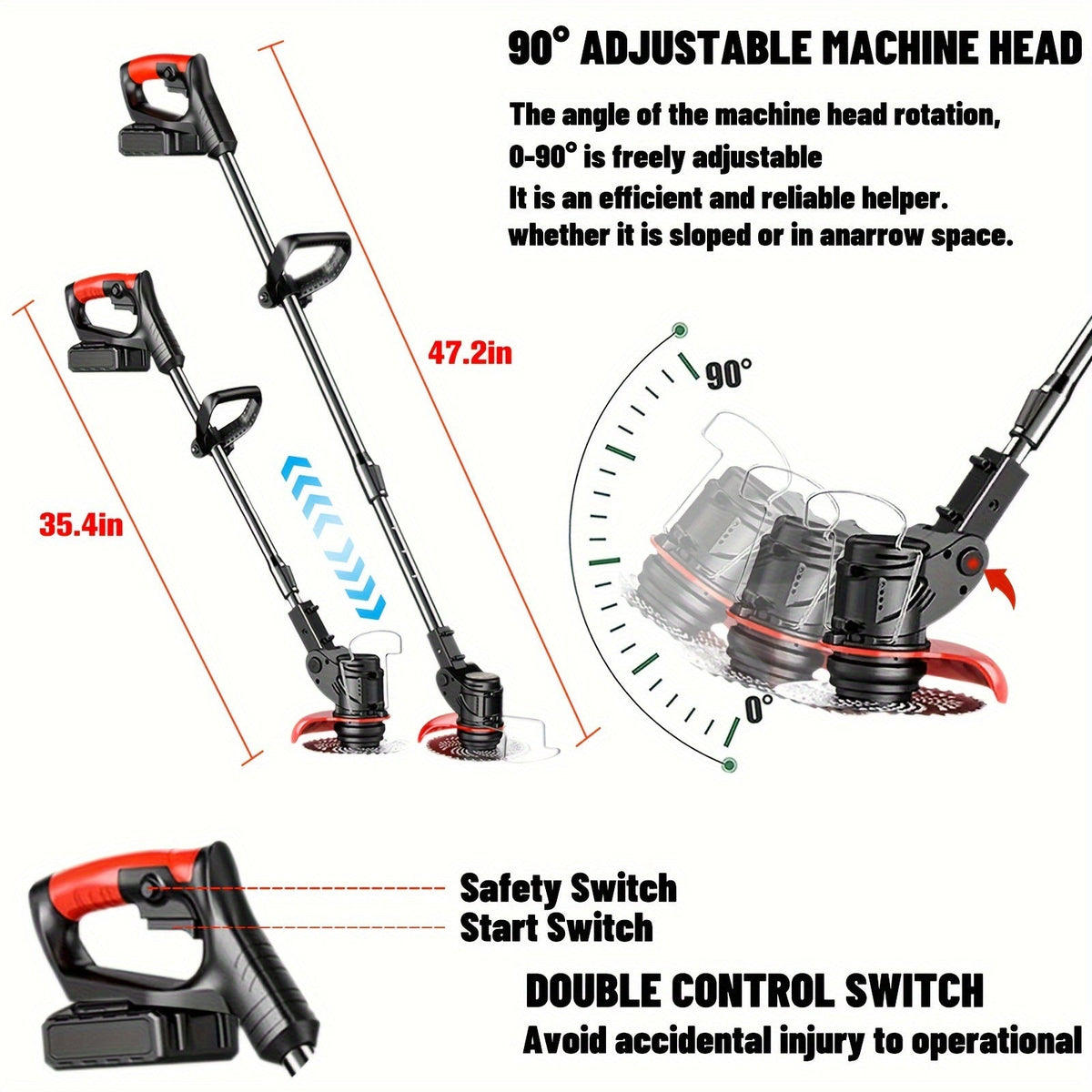 Cordless Electric Weed Wacker, Handheld Lawn Trimmer Garden Yard for Garden, Patio and Yard Use — image 9