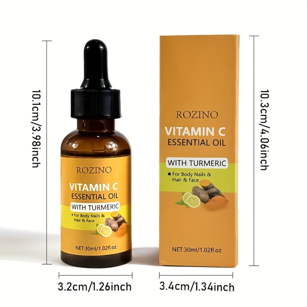 Skincare Set with ROZINO Label, 5 Turmeric and Vitamin C Cream and Serum Items for Face Hands and Feet — image 4