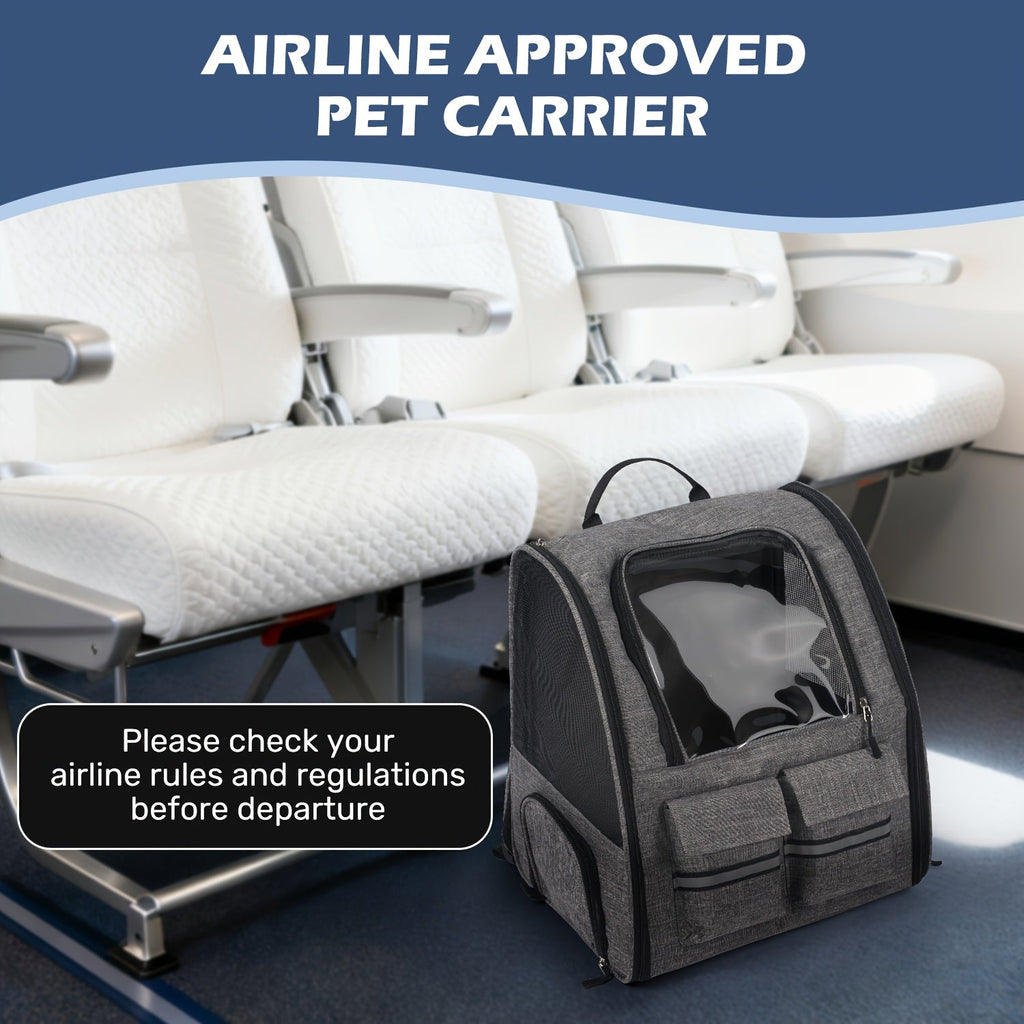 Rolling Pet Carrier Backpack with Wheeled Base, Telescopic Handle, Mesh Panels and Four Color Options — image 5