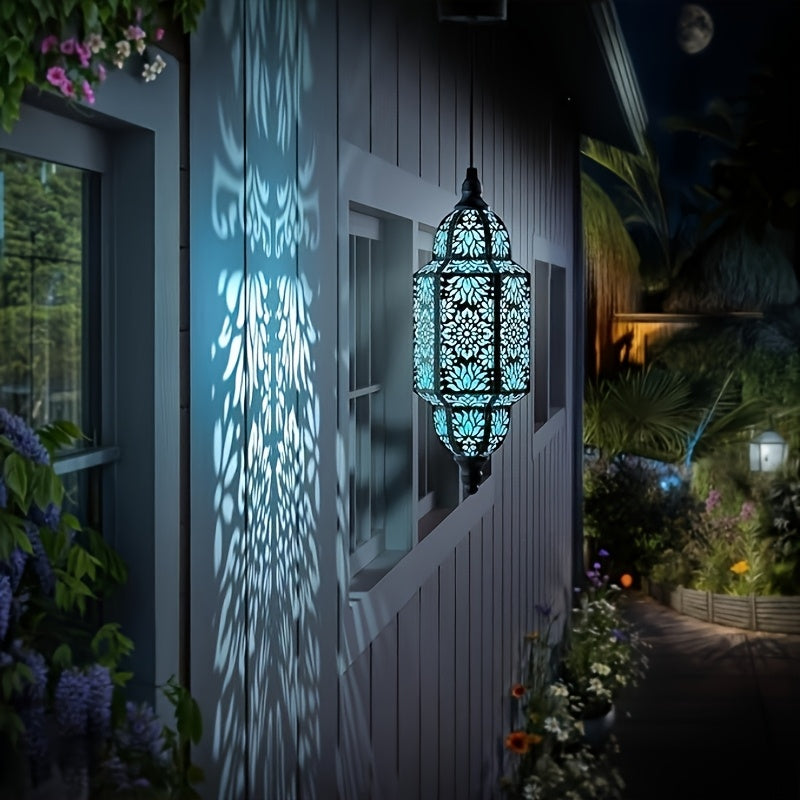 Solar Lanterns Outdoor 2 Pack Moroccan Cut-Out Design Garden Pathway Patio Lantern Lights Gold Purple White Copper — image 12