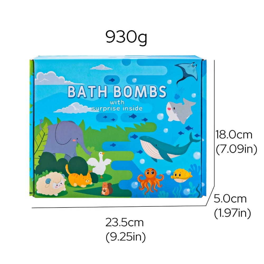 Ocean Bath Bombs Gift Set 20pcs Sea Themed Fizzy Bath Salt Balls Fun Treasure Shapes Colorful, for Bath Time, Home Spa and Pe