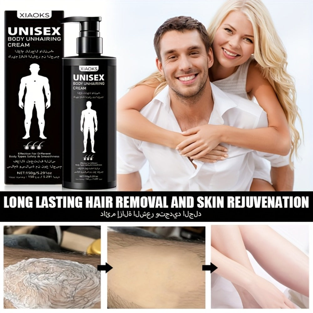 Hair Removal Cream XIAOKS 150g Black Pump Bottle with Carton for External Chest Back and Body Grooming — image 7