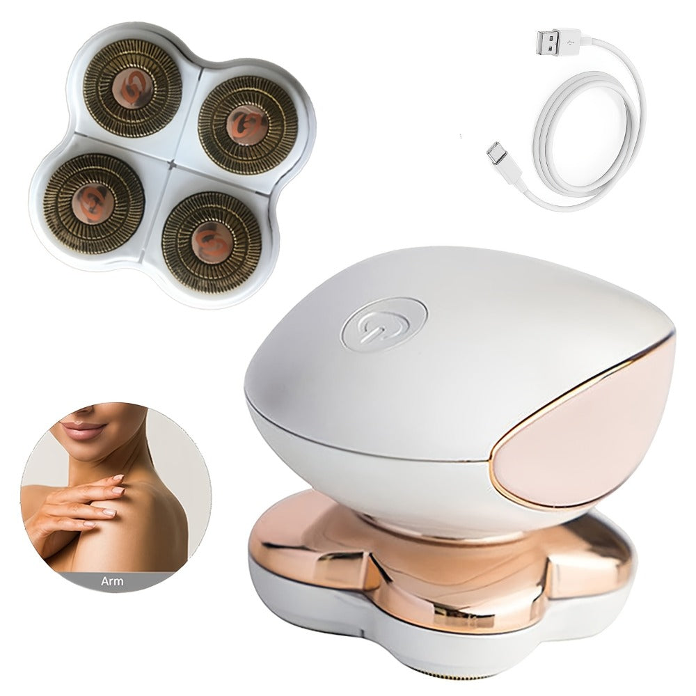 Women's Body Hair Remover 4-in-1 Electric Shaver USB Rechargeable Wet Dry Cordless Trimmer, for Everyday Face, Beard and Body