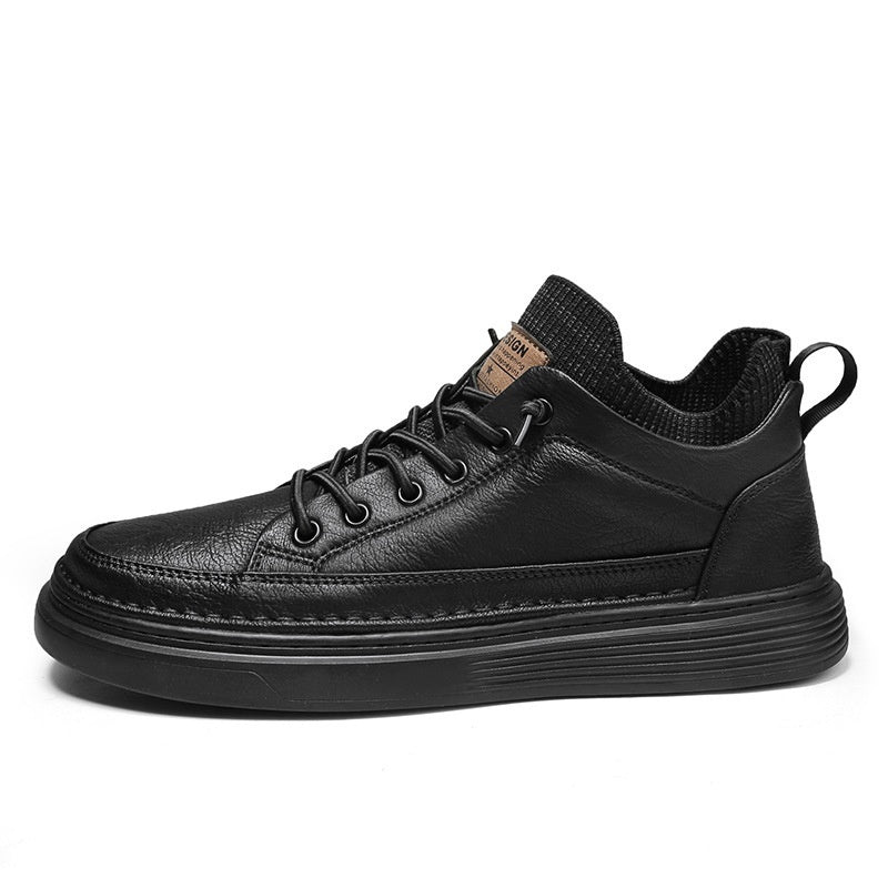 Men's Black Non-Slip Sports Sneakers - Lightweight Wear-Resistant Trainers