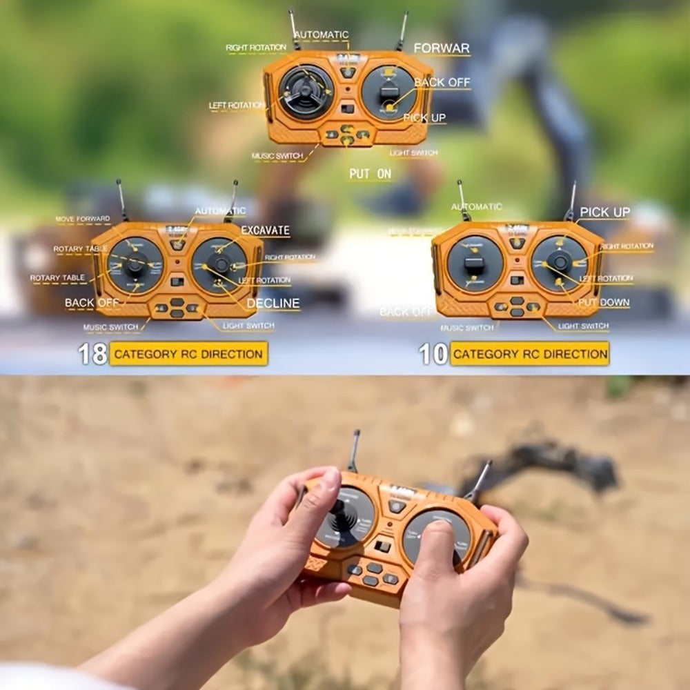 RC Bulldozer 9-Channel 2.4GHz Remote Control, Multifunctional Engineering Vehicle Toy with Alloy Metal Cover — image 11