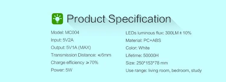High-technology Wireless Charger Phantom Table Lamp Wireless Life Eyecare Phone Power Charger