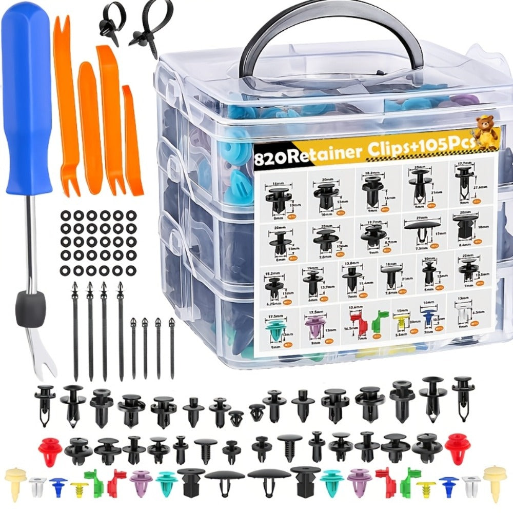 Car Retainer Clips Push Fasteners Kit Bumper Plastic Rivets Assortment for Auto Interior Exterior Trim Panel Body Clips – 113