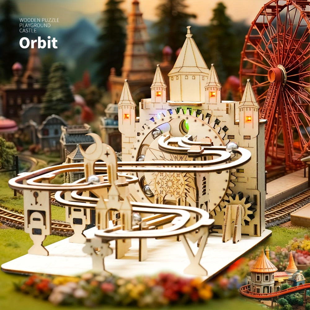 Electric Marble Run Set 3D Handmade Logic Building Construction Puzzle, Educational STEM Toy for Kids Teens Adults — image 2