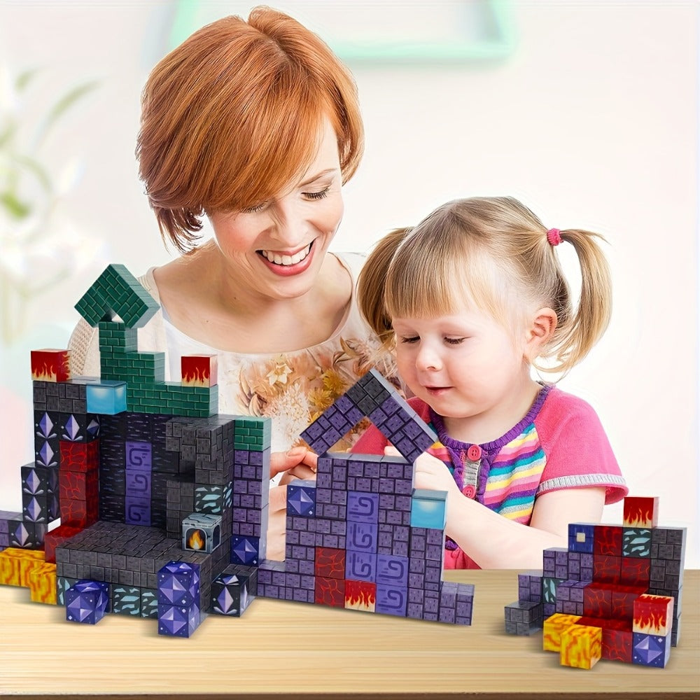 Magnetic Building Tiles 50 100 200 300 Piece STEM Construction Set, 3D Magnet Blocks for Boys & Girls Ages 3+ — image 11