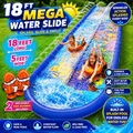 18FT Dual Lane Backyard Water Slide for Kids, Lawn Slip Slide with Built-In Sprinkler, Splash Pad Finish — image 2