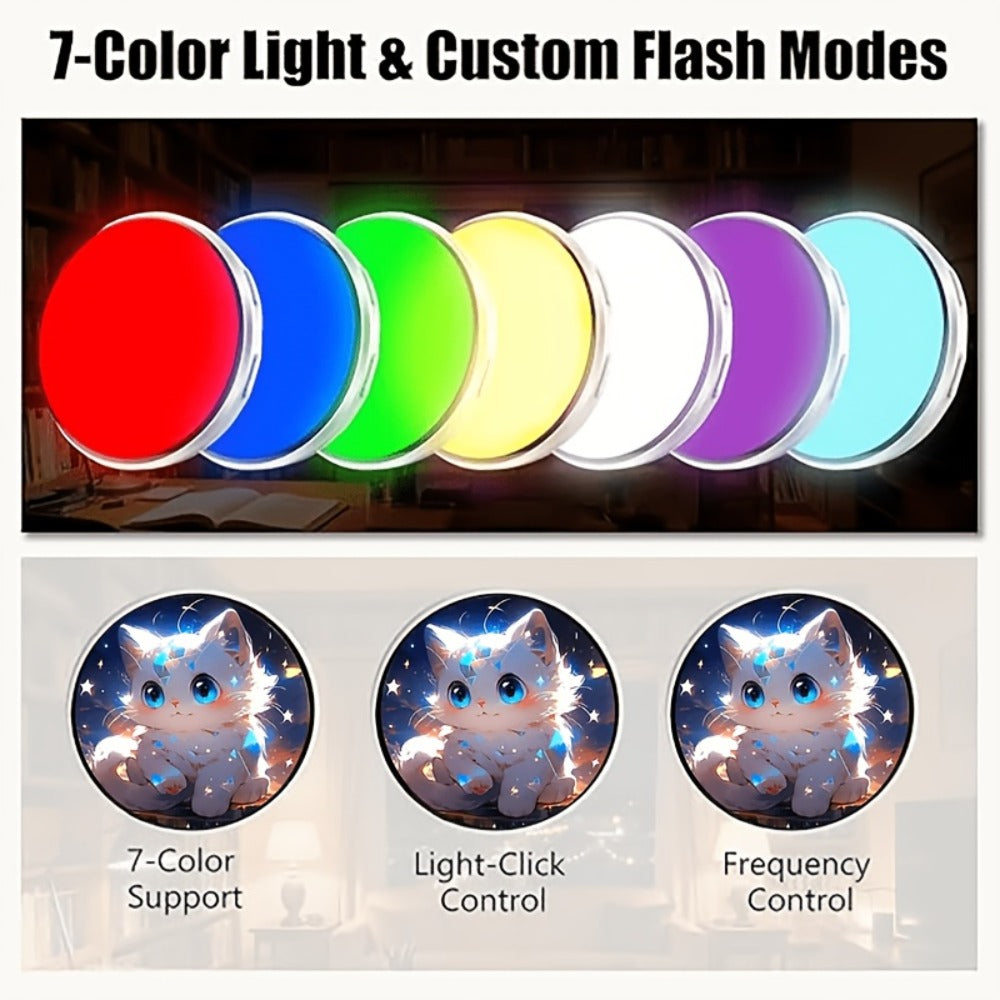 Electronic Anime Badge with Display Screen, Dynamic Touch, High Frame Rate, 600mAh Battery, Bluetooth 6.0 & USB Magnetic Char