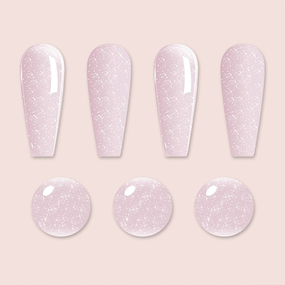Gel Nail Polish Pink Glitter Jelly Arch-Shaping Color Gel with Sheer Translucent Finish and UV/LED Cure for Nail Art — image 