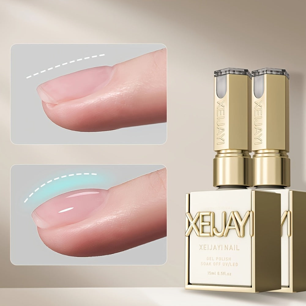 Builder Gel Base 2-Bottle Set, 15ml Each with Transparent Construction Primer for UV or LED Nail Extension Application — imag