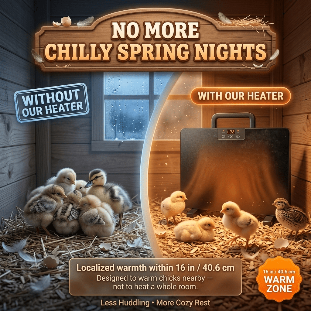Brooder Heater 250W Heating Panel for Chicks, Ducklings & Quail, 3 Heat Levels, 4-Timer Settings — image 9
