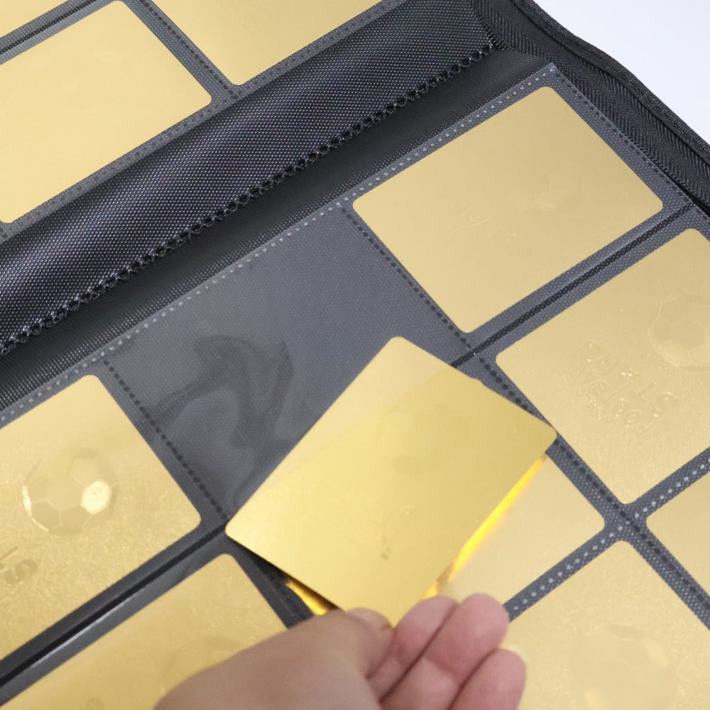 Trading Card Binder Ringless 16 Pocket – Double-Sided Side-Loading Zipper Card Album for Pokemon MTG TCG Sports Cards K-pop P