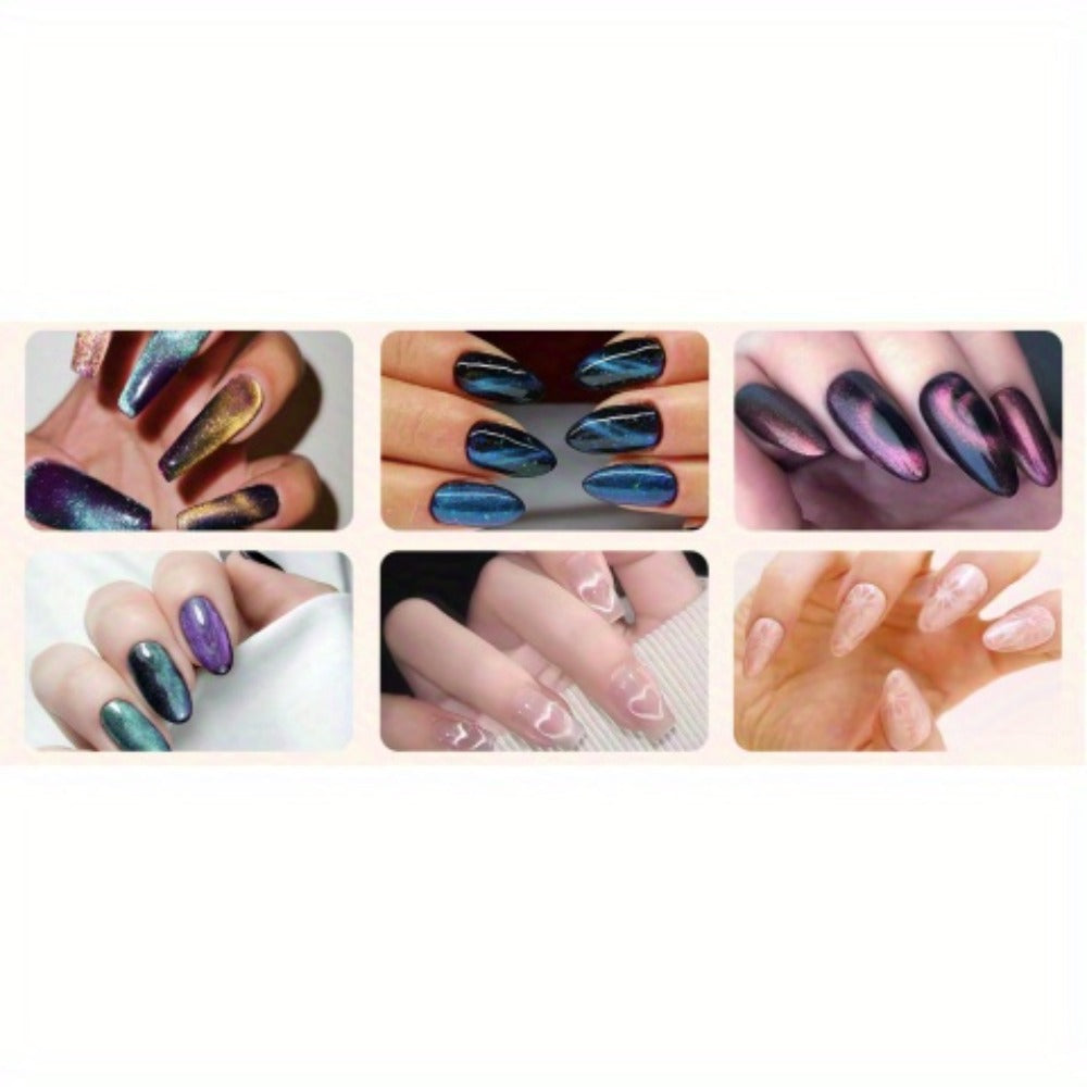 4-in-1 Y-Shaped Cat Eye Nail Magnet Stick Double Head – Heart & Multi-Pattern Magnetic Tool for Cat Eye Gel Polish Nail Art —