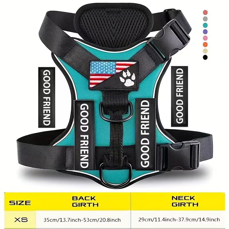 Five-Patch Dog Vest Harness in Black, Red, Rose Red, Grey or Green with XS-to-XL Sizes Pictured — image 53