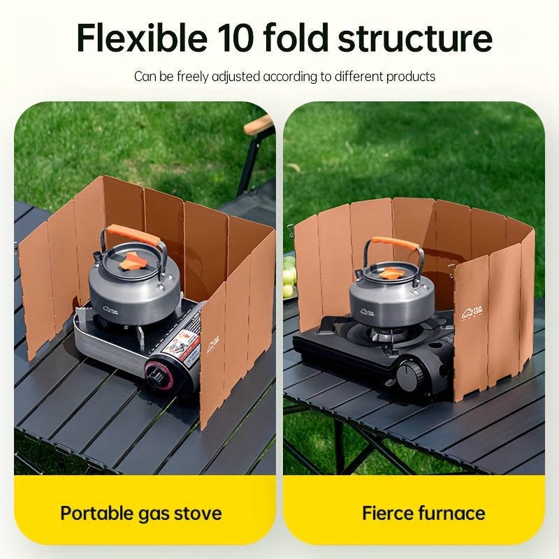 Camp Stove Windscreen, Folding Windshield Gas Stove Camping Outdoor for Bedside Audio, Alarms and Room Entertainment — image 