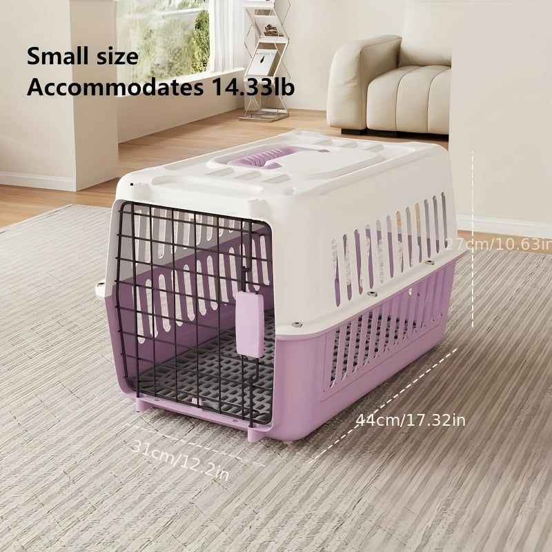 Hard-Shell Pet Carrier Crate with Front Grid Door, Side Ventilation and Standard or XL Sizes in Three Colors — image 13