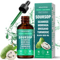 Soursop Bitters Liquid Drops 10-in-1 with Sea Moss Moringa Turmeric Black Seed Oil Oregano for Bath Time, Home Spa and Person
