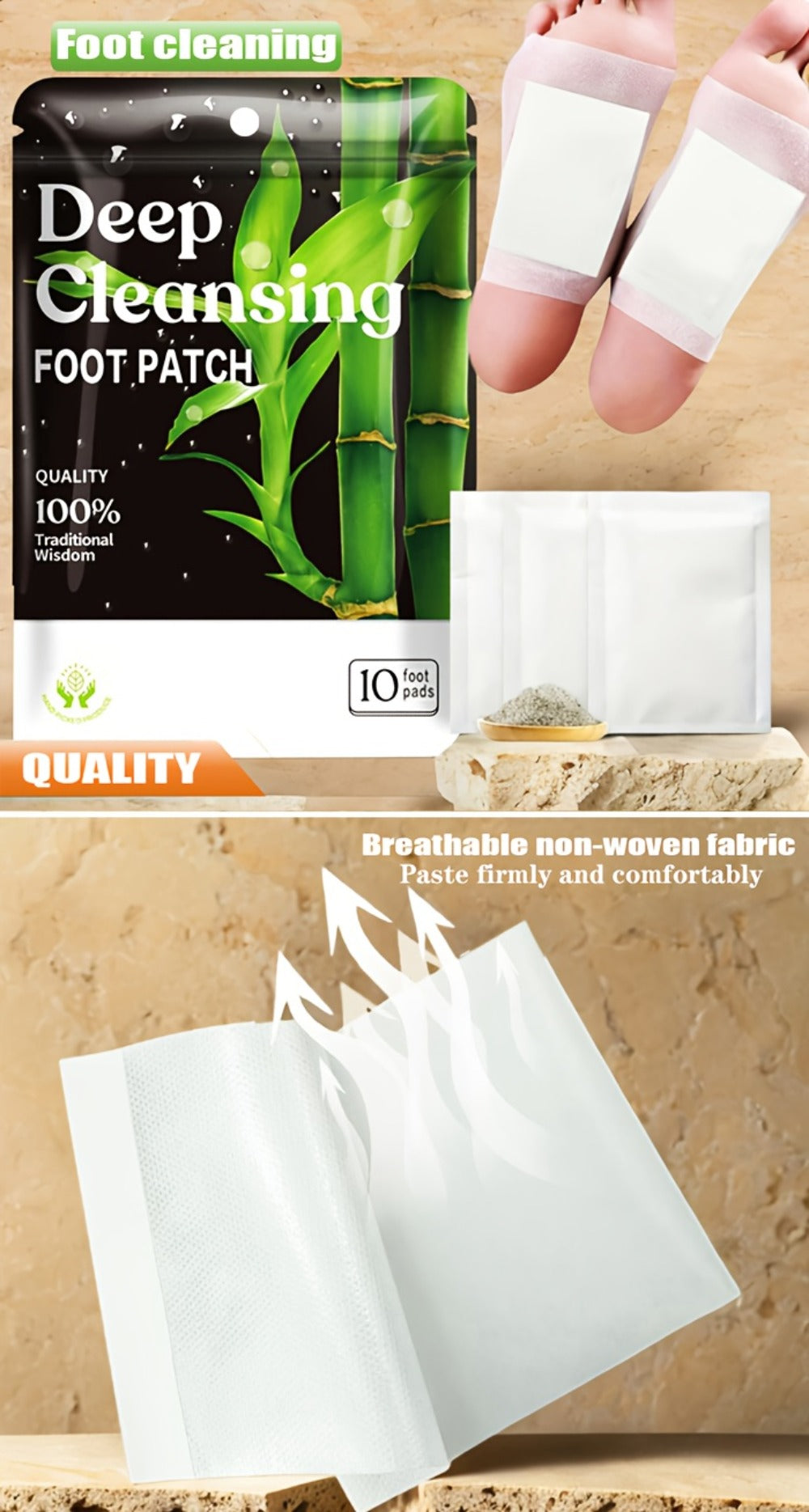 Detox Foot Patches with Bamboo Vinegar Ginger & Lavender – Natural Plant Formula Deep Cleansing Overnight Foot Pads — image 2