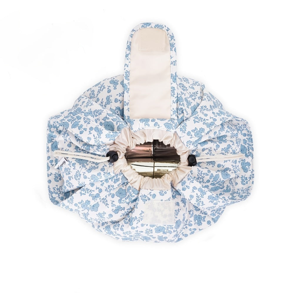 Makeup Bag Drawstring Flat-Lay Oxford Organizer in 12 Print and Color Options for Travel, Vanity and Everyday Beauty Storage 