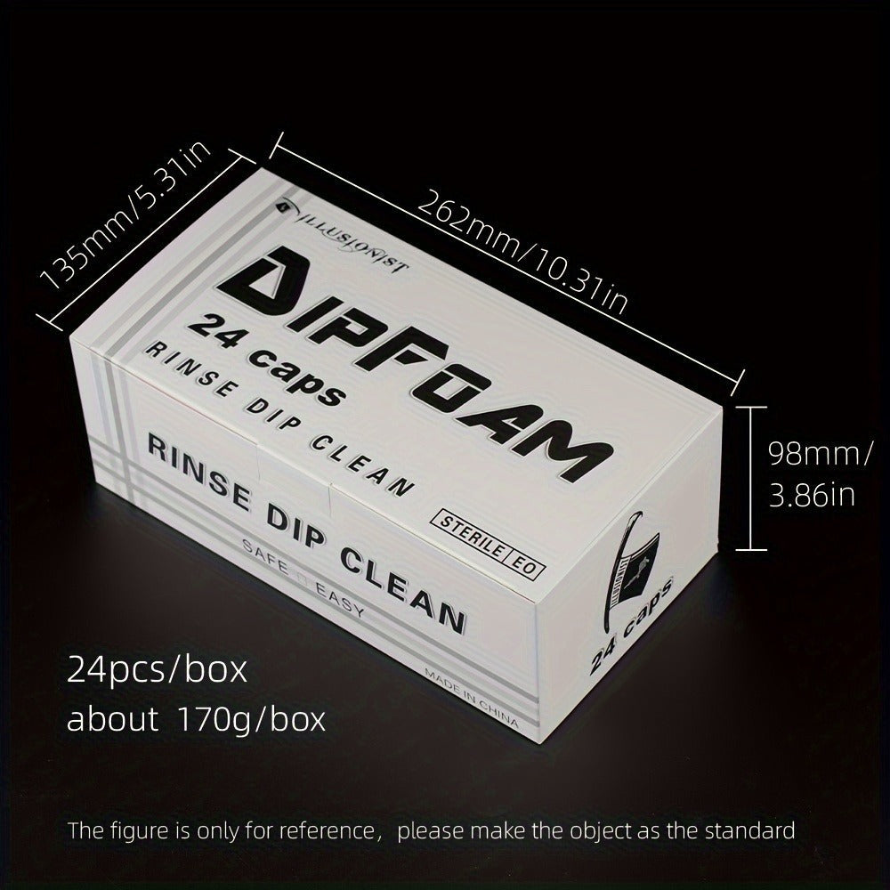 Tattoo Needle Dip Clean Cups 24pcs Foam Liner, Odorless Non-Electric Safe Cleaning for Cartridge & Traditional Needles — imag