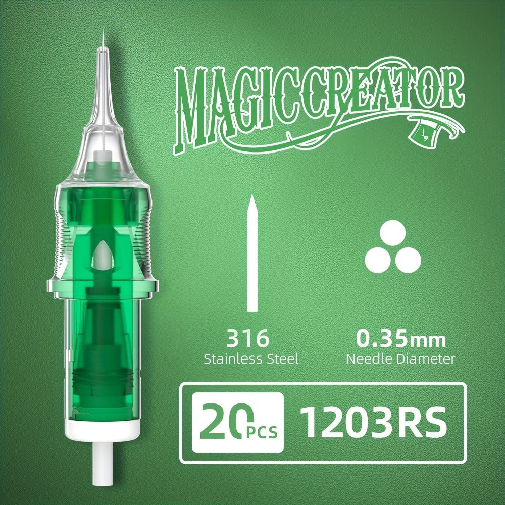 Tattoo Cartridge Needles with MAGICCREATOR Label, 20-Piece Box with 25 RL RS CM M1 Options — image 17