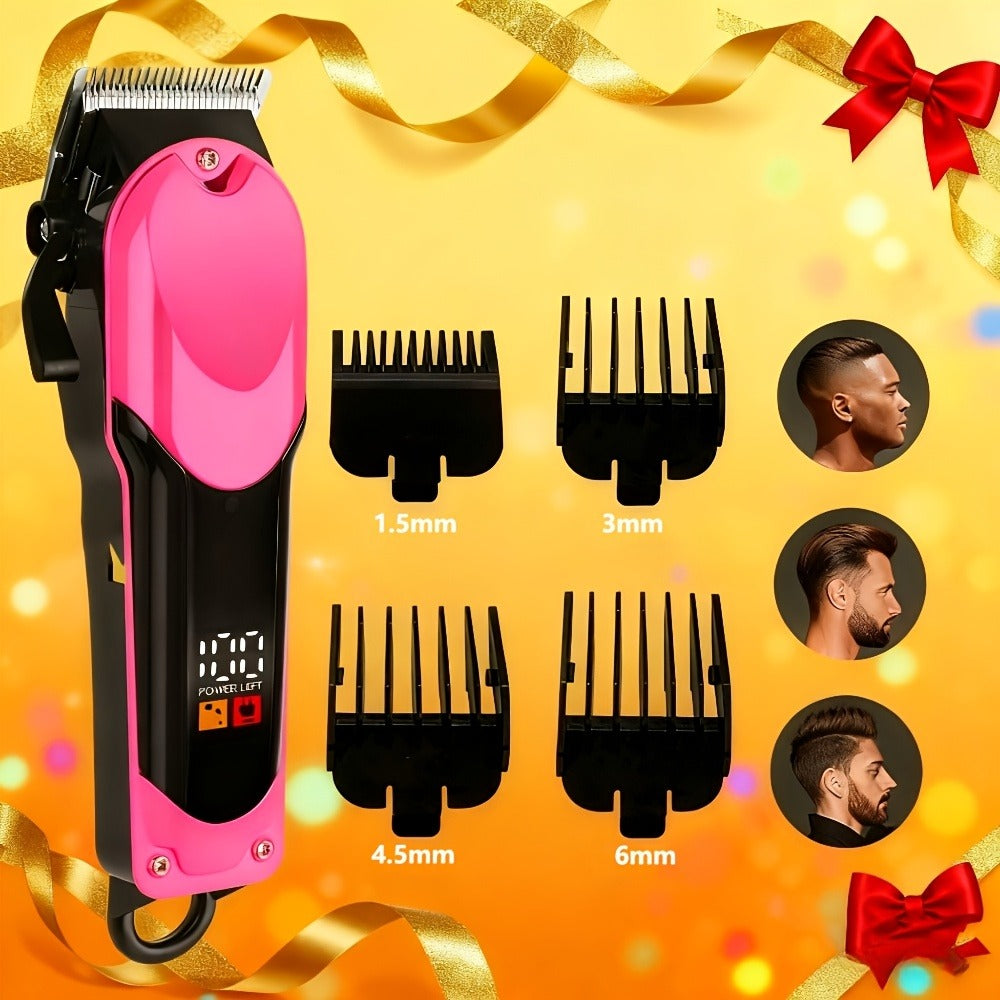 Hair Clipper Cordless USB-Rechargeable Set with Adjustable Blade, Four Guide Combs and Three Style Options — image 3