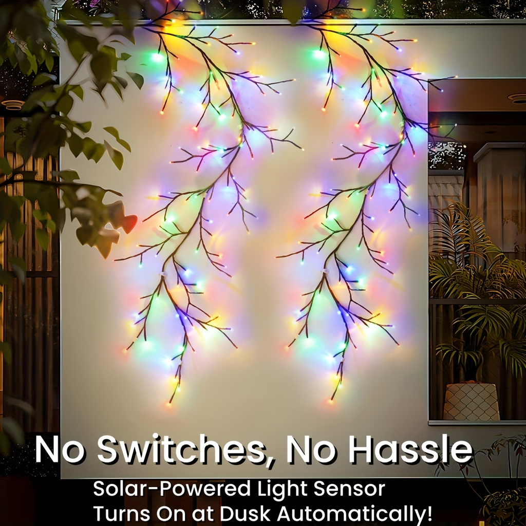 Solar Willow Vine Fairy Lights 96 LED 8 Modes 5.9ft, for Garden, Pathway and Patio Lighting — image 7