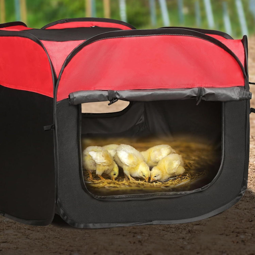 Chicken Brooder Tent Bundle, Chick Playpen Feeder Waterer Perch Kit for Garden, Patio and Yard Use — image 3
