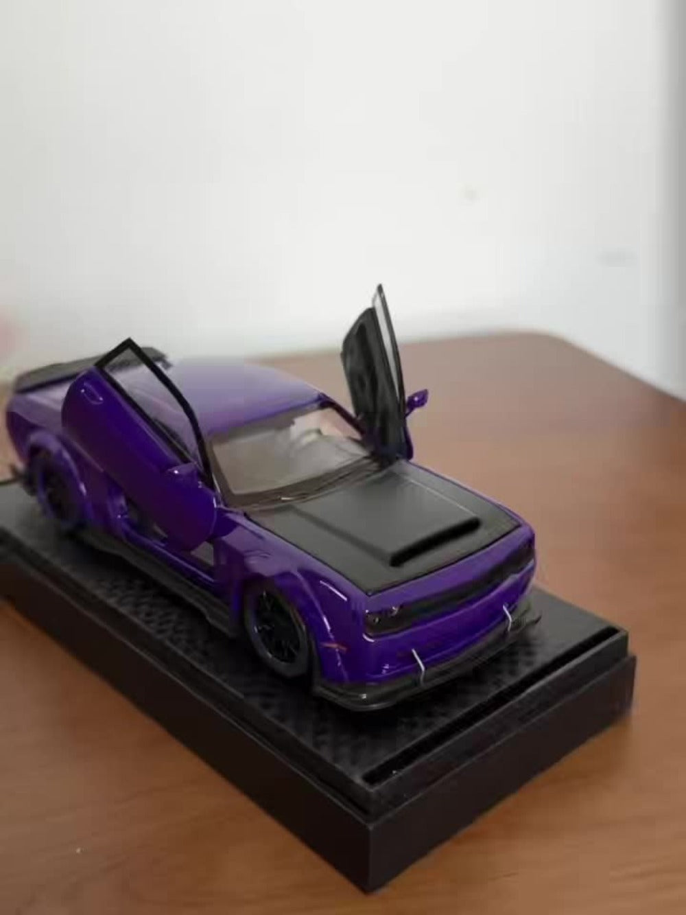 Dodge Hellcat Diecast Car Model 1:32 Scale Alloy Replica with Display Base, Openable Doors, Collectible Mini Vehicle — image 