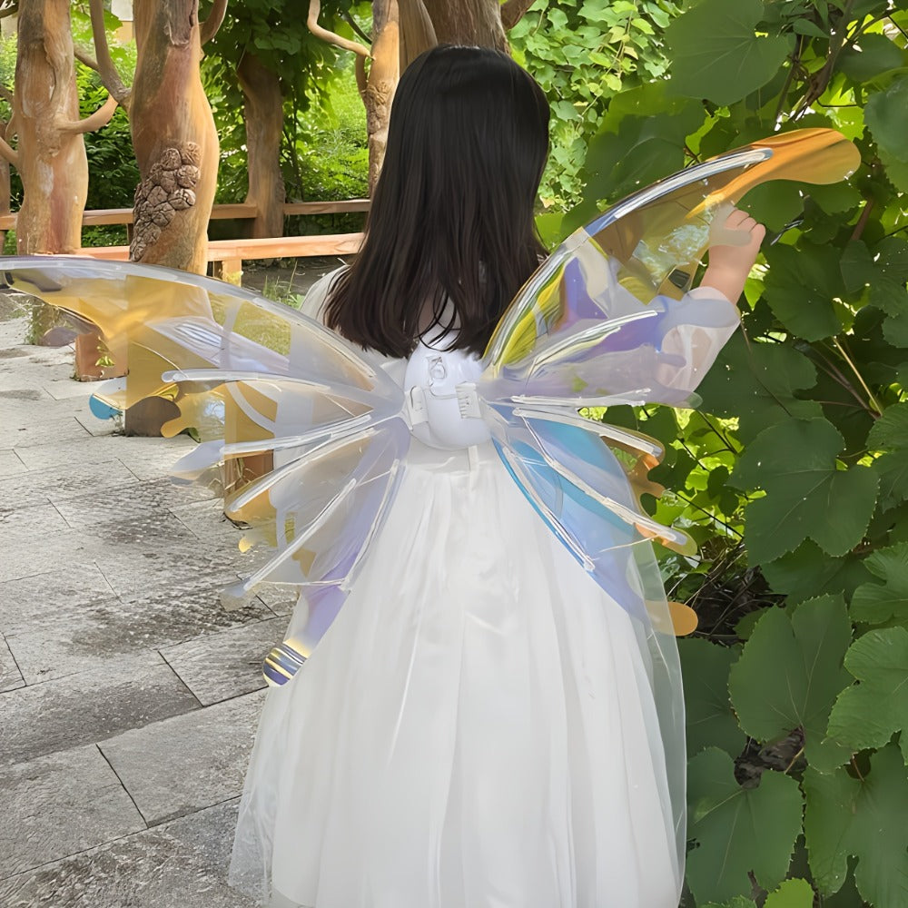 LED Butterfly Wings Glow in the Dark, Motion Sensor & Music Activated Color Changing Lights, Magical Costume Wings for Girls 