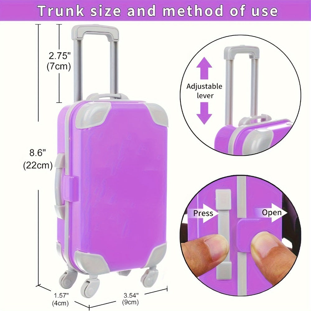 Twenty-Piece Mermaid Travel Accessory Set for 18-Inch Dolls with Purple Suitcase, Skirts and Crown — image 3