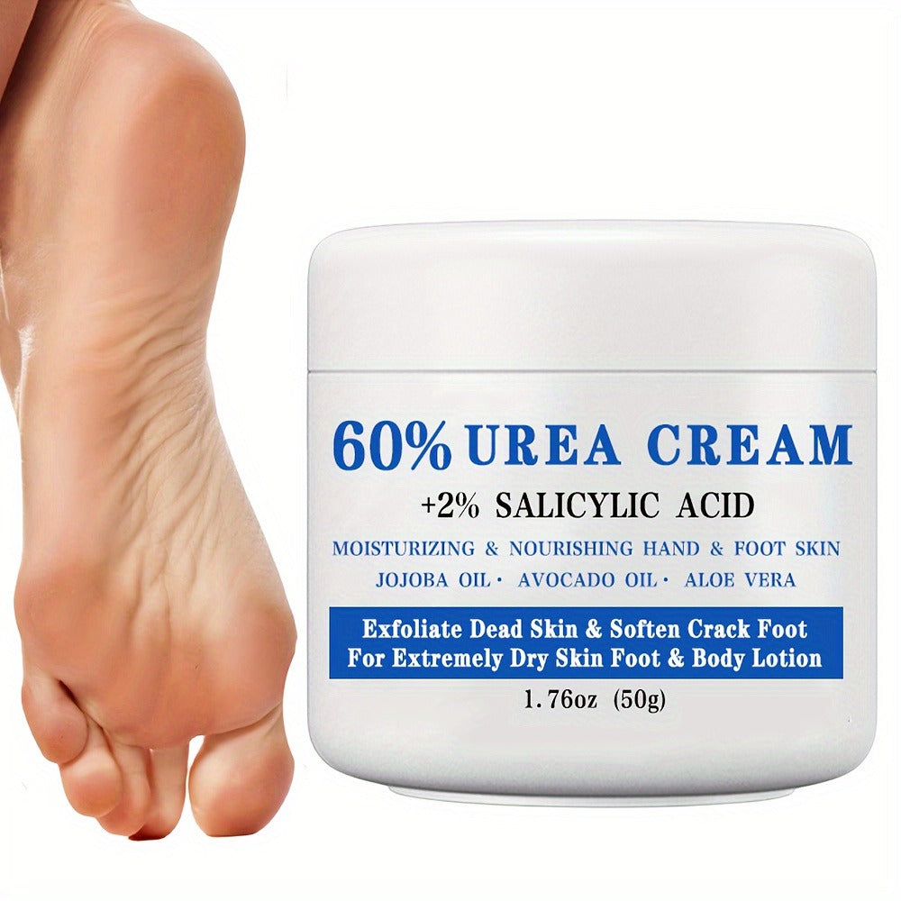 50g Jar of 60% Urea and 2% Salicylic Acid Foot Cream with Jojoba, Avocado and Aloe Labeling — image 1