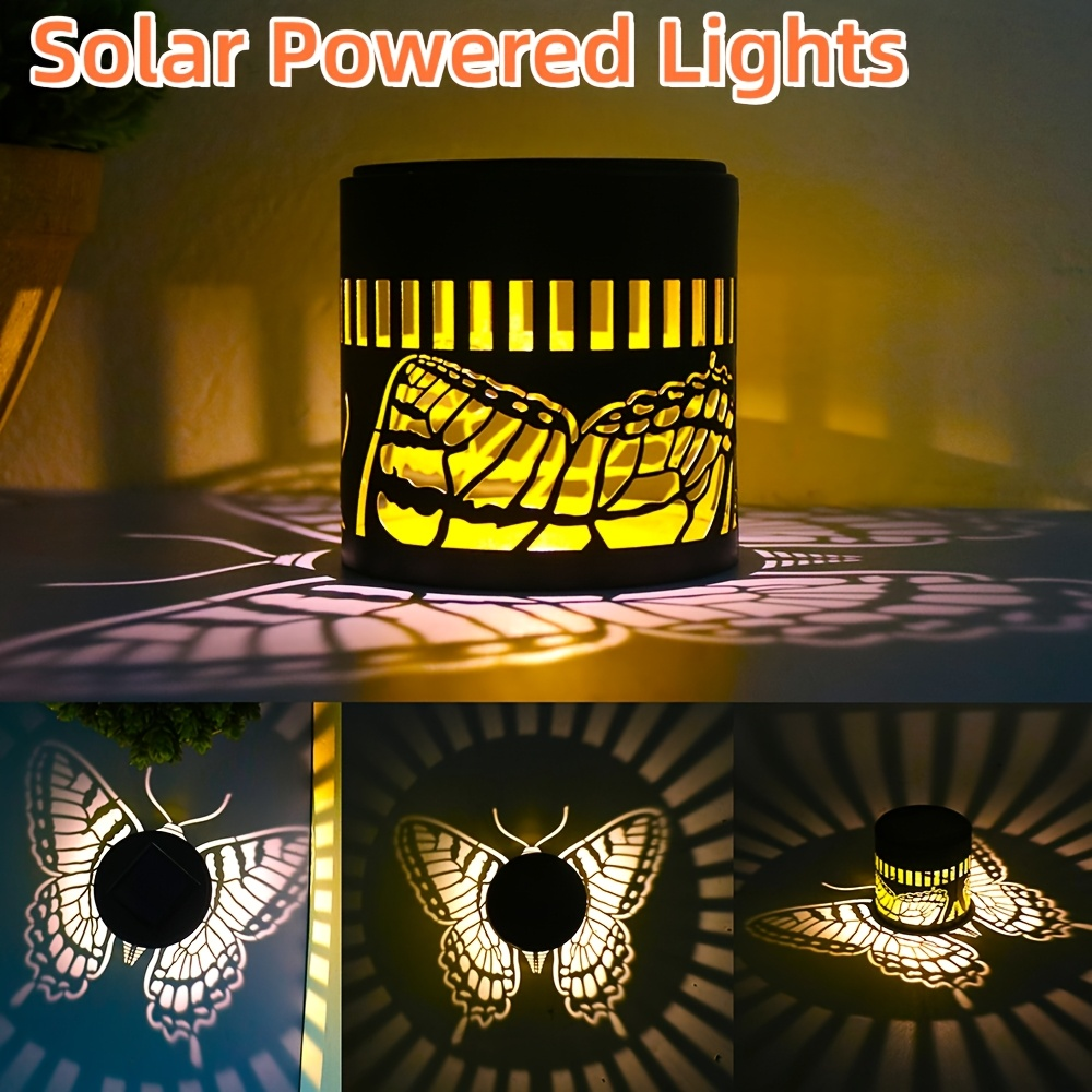 Two- or Four-Piece Solar Butterfly Fence Lantern Set with Metal Cutout Shades, 16 x 7.8 x 8.5cm Each — image 5