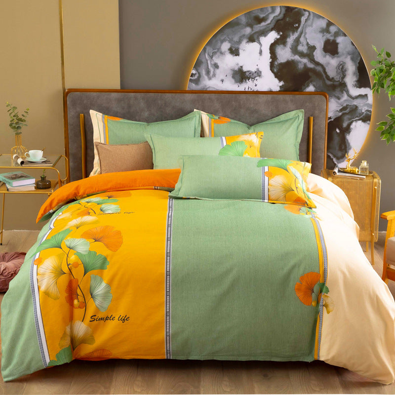 Cotton Winter Linen Quilt Cover Bedding Set