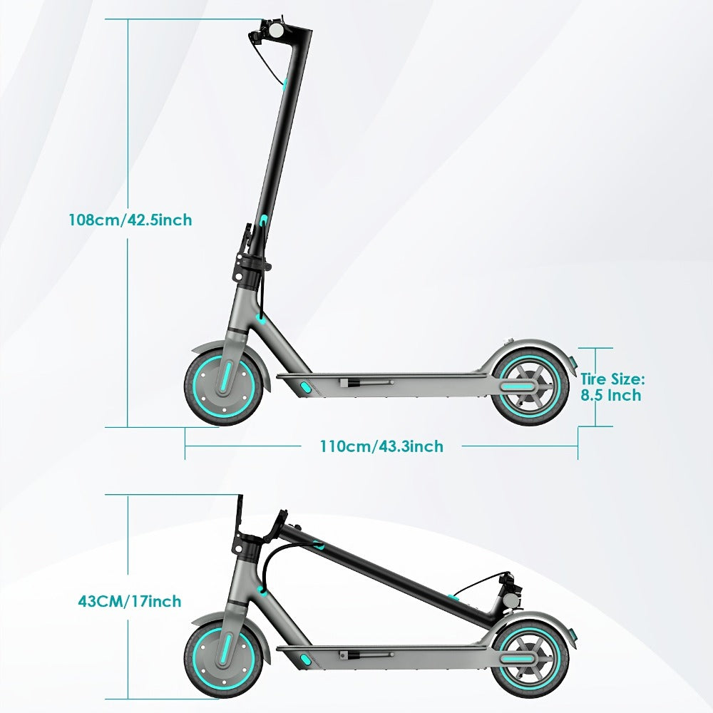 350W Foldable Electric Scooter for Adults 8.5 Inch Solid Tires 3-Speed LCD with the Listed Color, Size or Set Options for Eve