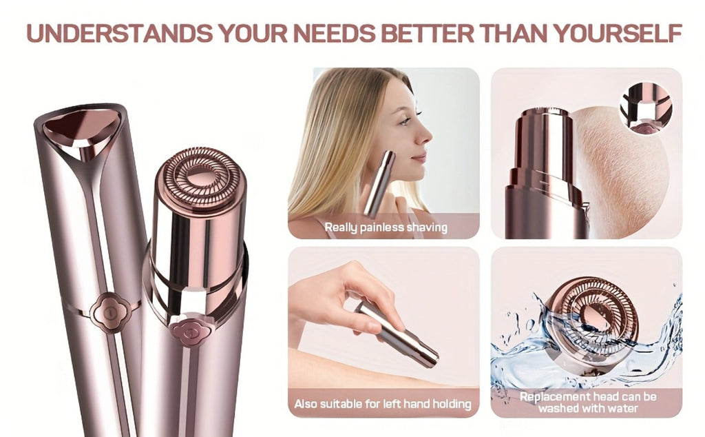 Electric Shaver for Women USB Rechargeable Epilator Hair Remover Face Bikini Legs Arms, for Everyday Face, Beard and Body Gro