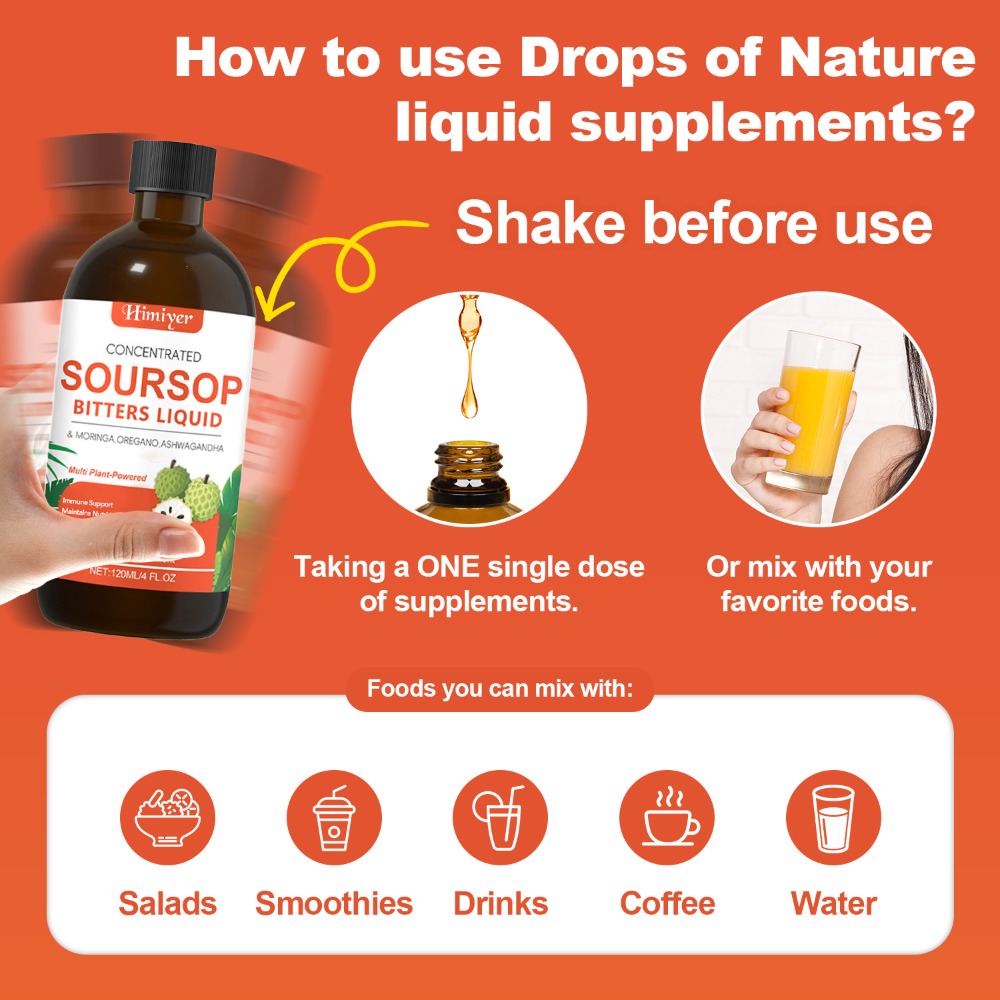 Soursop Bitters Liquid Herbal Supplement, Gut Health Support with Moringa, Oregano & Ashwagandha — image 11