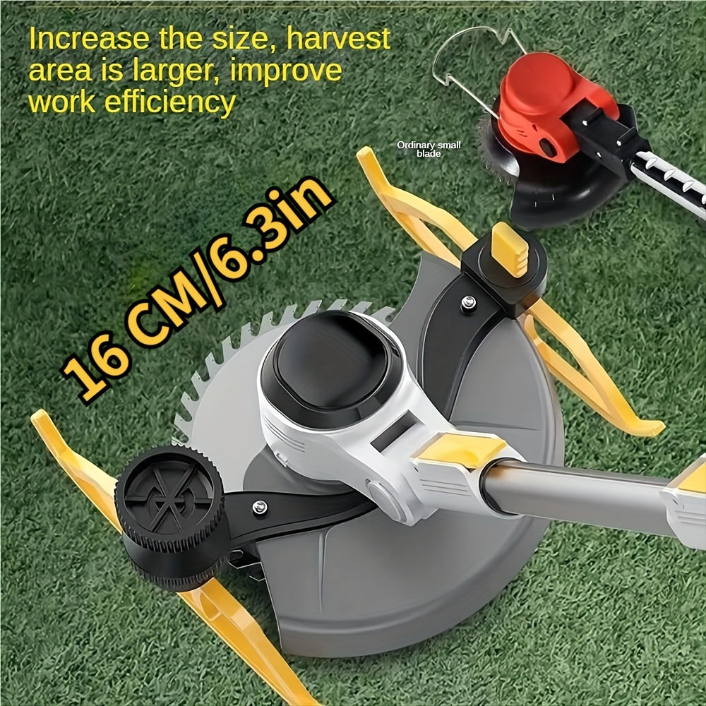 Electric Lawn Mower Cordless 110-240V Lithium-Ion Battery 4A Power with LCD Display Adjustable Cutting for Garden, Patio and 
