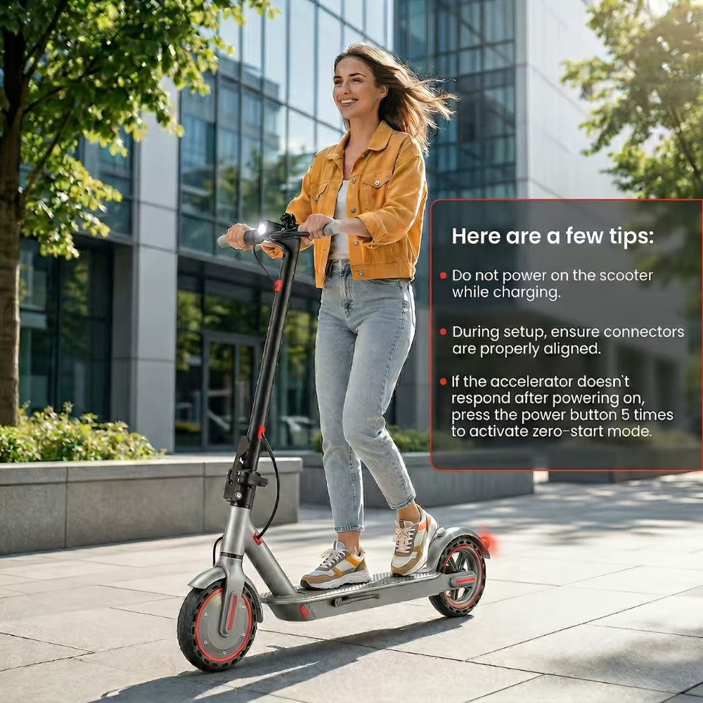 350W Foldable Electric Scooter for Adults 8.5 Inch Solid Tires 3-Speed LCD with the Listed Color, Size or Set Options for Eve