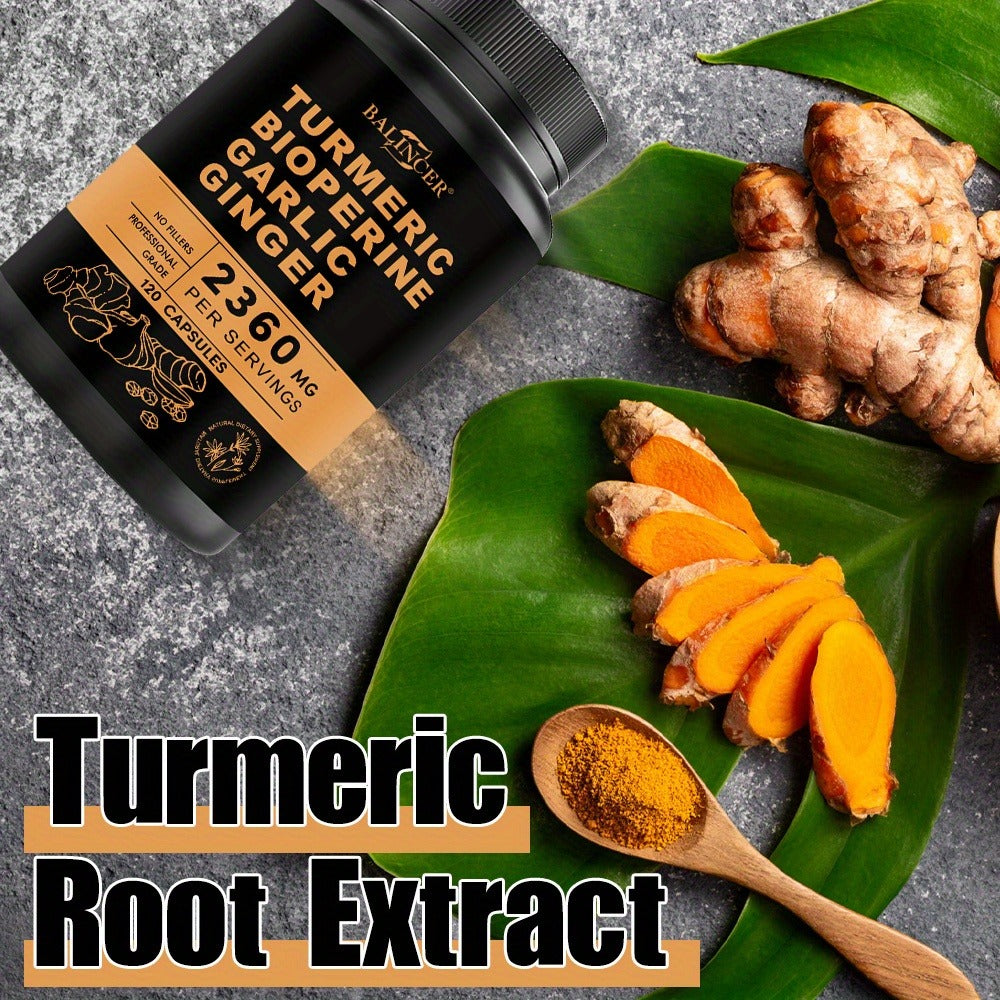 Herbal Supplement with BALINCER Label, Turmeric Bioperine Garlic Ginger 2360mg per Serving, 120 Capsules — image 5