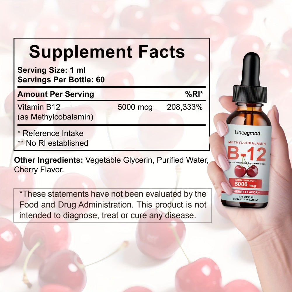 Sublingual Vitamin B12 Liquid Drops 5000mcg Methylcobalamin for Bath Time, Home Spa and Personal Care — image 7