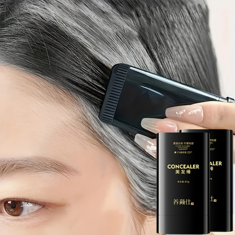 Gray Root Touch-Up Stick with Built-in Comb – Waterproof Sweatproof Instant Gray Coverage | Easy Twist Applicator | Plant-Bas