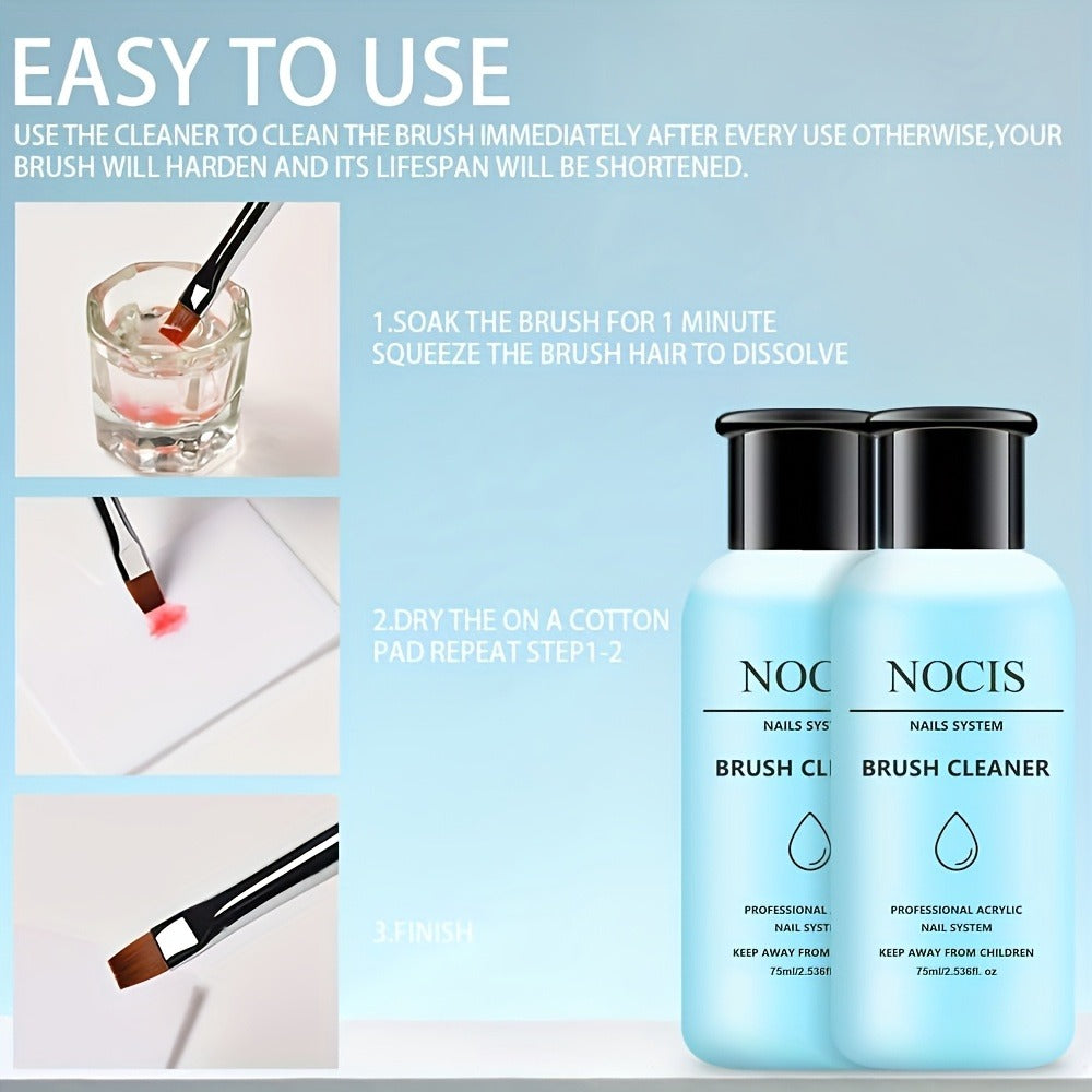 Acrylic Nail Brush Cleaner & Conditioner 2-Pack Wash Pen for Home and Salon Manicures, with the Listed Configuration — image 